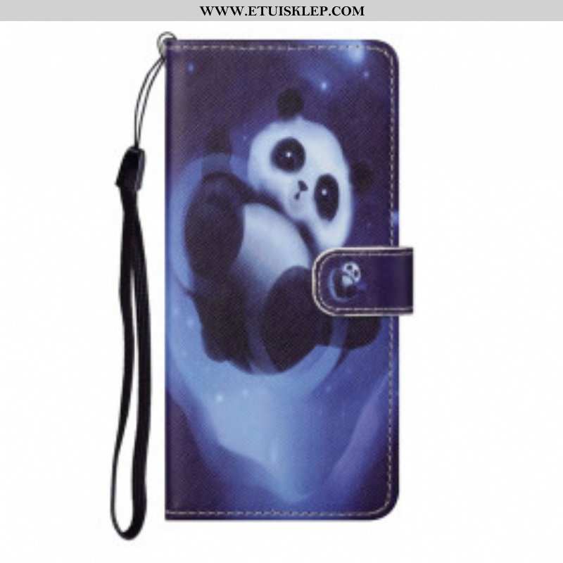 Etui Folio do Xiaomi Redmi Note 10 Pro z Łańcuch Panda Space Ze Smyczą